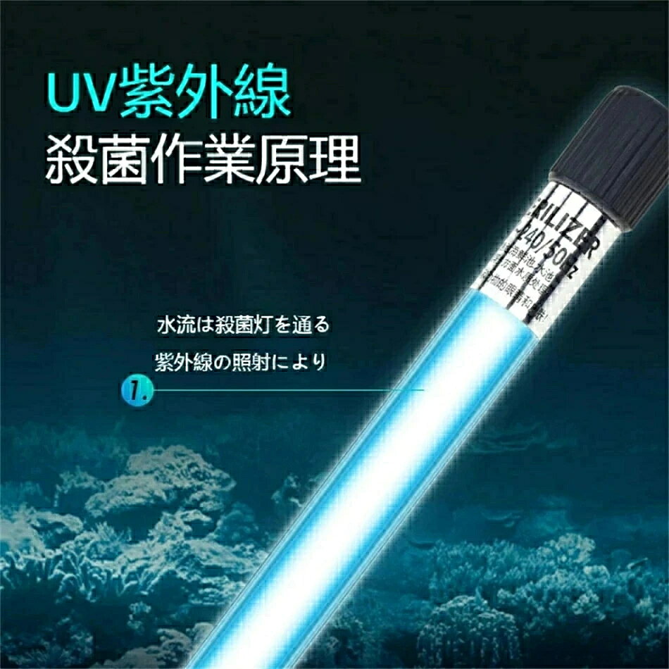 商品情報 商品仕樣 製品パワー：5W/7W/9W/11W/13W 製品重量:5w 202g;7w 202g;9w 220g; 11w 220g; 13w 220g 商品特徴 【高速で効果的な紫外線殺菌ランプ】水槽内の藻類、バクテリア、ウイルスを殺すのを助け、水質を浄化し、水が濁って水が緑色になるという問題を解決する。魚の生活環境をより健康にし、魚の病気を減らす 【注意事項】このUVランプは水槽に直接入れることはできません！魚や植物は紫外線に直接さらさないでください。そうしないと紫外線が魚を殺します。紫外線が魚に触れず、魚を傷つけないように、フィルターシステムに入れることをお勧めします。（3番目の製品イメージを参照） 【ランプのサイズ】 110V 11W：ランプの長さ26 cm、幅2 cmです。3000リットルまでの水槽または池に適しています。1日1?2時間使用でき、水槽の水質に応じて使用時間を調整できます。 （購入前にランプをフィルターシステムに設置できることを測定して確認してください） 【完全防水】 防水性：IP-68、常に水中で使用できます（使用前にランプが破損していないことを確認してください）。 使い方 Q;水槽のどこに設置すればいいですか？ A:この紫外線を水槽または池のフィルターシステムに取り付けるのが最善です。魚の生息地に直接入れることはできません。さもないと、UV-C光線が魚を殺します。 次の場所で使用することをお勧めします： 1. フィルターボックス/タンク内。 2. 水槽/池の入口 3. 水槽/池の独立したスペースは、不透明なバッフルによって魚の生息地から分離されています。 Q:他の場所のフィルターに入れることはできますか？はい、魚がその光に直接さらされていないことを確認し、水の連続的な流れがそれを通過するようにしてください、それから水はそれによって浄化されます。 Q:毎日どれくらいの時間実行する必要がありますか？A: ほとんどの場合、1日1?2時間開ければ十分ですが、水槽の水質に応じて使用時間を調整するのが最善です。このUVCランプを初めて使用する場合で、タンク内の水に緑藻が含まれているか、非常に濁っている場合は、タンク内の水が透明になるまで、24?48時間連続して開けること，その後、毎日または1日おきに1?2時間使用して、水を良好な状態に保ちます。 もちろん、魚の種類や量、魚の餌の種類など、各水槽の特定の条件は異なり。たとえば、魚が食べる食物が多いほど、糞が排出され、水が濁るほど、殺菌灯の使用時間を延長する必要があります ほとんどの水槽には1?2時間使用できますが、最良の方法は、水槽の水質に応じてこのランプの1日あたりの使用時間を決定することです。また、毎日1時間開けるなど、何度も試すことができます。水が澄んだ状態を維持できる場合は、2時間開ける必要はありません。 このライトを使用する場合の注意： 1.作業中のUVCランプを見ないでください。目と皮膚がUV-C光線にさらされていないことを確認してください。 2.このUVCライトを魚の生活エリアに直接入れないでください　そうでない場合、UV-Cライトは魚を殺します 3.このランプを子供の手の届かないところに保管してください。 注意事項 ●サイズ詳細等の測り方はスタッフ間で統一、徹底はしておりますが、実寸は商品によって若干の誤差(1cm～3cm )がある場合がございますので、予めご了承ください。 ●製造ロットにより、細部形状の違いや、同色でも色味に多少の誤差が生じます。 ●パッケージは改良のため予告なく仕様を変更する場合があります。 ▼商品の色は、撮影時の光や、お客様のモニターの色具合などにより、実際の商品と異なる場合がございます。あらかじめ、ご了承ください。 ▼同じ商品でも生産時期により形やサイズ、カラーに多少の誤差が生じる場合もございます。 ▼他店舗でも在庫を共有して販売をしている為、受注後欠品となる場合もございます。予め、ご了承お願い申し上げます。