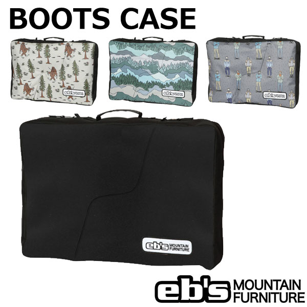 eb's【BOOTS CASE】 コメント 省スペース、2ルーム構造のブーツケース ・スペースを取らないコンパクトタイプ ・ボアブーツ、ハードブーツにも対応 ・裏地は水気と汚れに強いPVCコーティング ・素材: ポリエステル ・サイズ: W55×H36×D12cm ※掲載写真の色合いは、PCモニター環境や撮影時の光環境により実物と若干違う可能性もございますのでご了承ください。 サイズ感や生地感などご不明点ございましたらお気軽にお問い合わせください。 　 ▲創造的でデザイン性に富んだブランド EBS▲ 交換について ウエアのメンテナンス インソール＆ソックス 防寒・日焼け対策に！ メーカー希望小売価格はメーカーカタログに基づいて掲載しています。レビュー内容に関して：2026/5/22 26-27モデルに変更。ブランド名eb's ブランド名カナエビス モデル名BOOTS CASE モデル名カナブーツケース 商品ブーツケース 年式2026-2027 対象メンズ レディース キーワードブーツ バッグ カラー展開ブラック/BLACK/黒 ホワイト/WHITE/白 グリーン/GREEN/緑