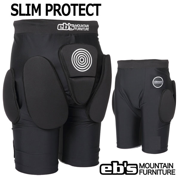 eb's【SLIM　PROTECT】 コメント まるで着けていないかのようなフィット感、 ラインナップ中で最軽量モデル ・臀部には硬質シェル（PE板）を含む3層21mmパッドを搭載。 ・違和感を感じさせず、ずれない外付けパッド。 ・守りたい箇所を確実に保護するパッドポジション。 ・伸縮性の高い生地で快適なフィット感を実現。 ・細身のウエアにも対応可能。 ・パッドの着脱不可。 ・ウエストドローコード付き。 ※掲載写真の色合いは、PCモニター環境や撮影時の光環境により実物と若干違う可能性もございますのでご了承ください。 サイズ感や生地感などご不明点ございましたらお気軽にお問い合わせください。 　 ▲創造的でデザイン性に富んだブランド EBS▲ 交換について ウエアのメンテナンス インソール＆ソックス 防寒・日焼け対策に！ メーカー希望小売価格はメーカーカタログに基づいて掲載しています。レビュー内容に関して：2026/5/22 26-27モデルに変更。ブランド名eb's ブランド名カナエビス モデル名SLIM　PROTECT モデル名カナスリムプロテクト 商品スノーボード スキー プロテクター 年式2026-2027 対象メンズ レディース キーワードヒップパッド カラー展開ブラック/黒