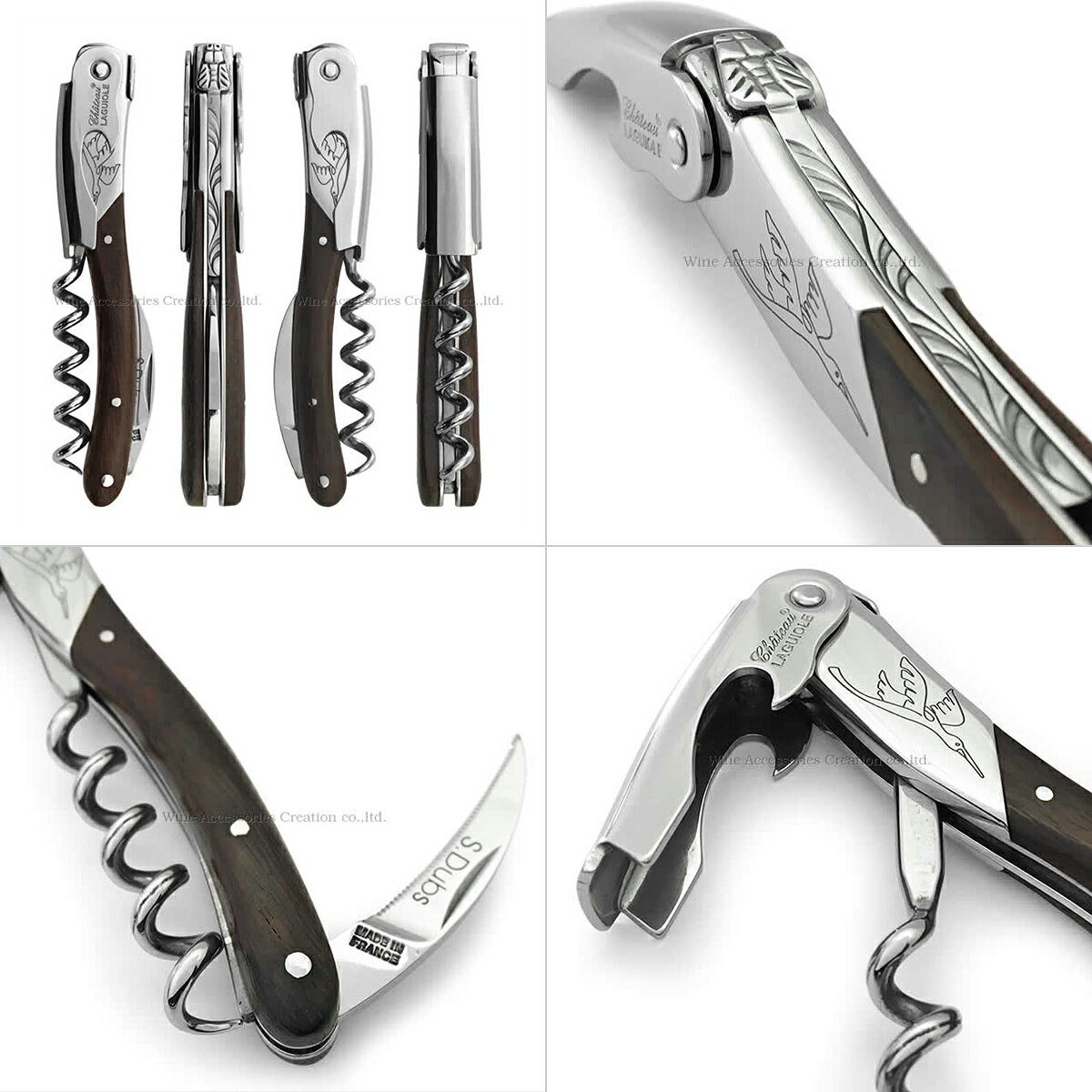 リーデル楽天市場店のシャトーラギオール グランクリュ 「セルジュ・デュブ」モデル 1個入 SL330SD ラッピング無料 LAGUIOLE ソムリエナイフ コルク抜き｜アングル2