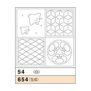 オリムパス花ふきん布パック 54　絵あわせ（白）刺し子