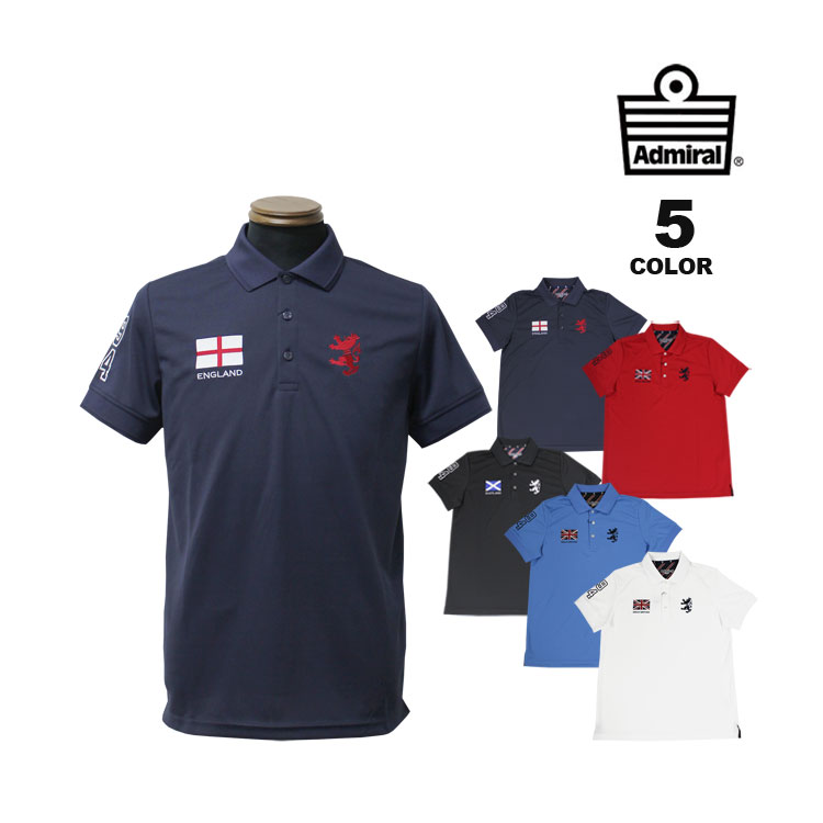 【全品ポイント5倍 5/16 01:59まで】アドミラル ゴルフ ポロシャツ Admiral GOLF FLAG MESH POLO SHIRTS 半袖ポロ 全5色 M-LL 吸水速乾 抗菌防臭 メンズ 定番