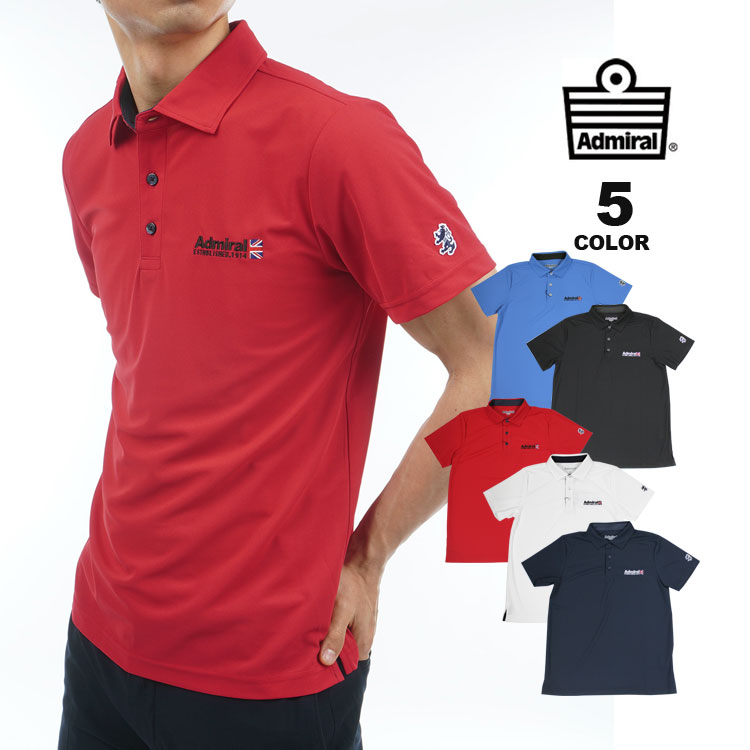 【SALE】アウトレット アドミラル ゴルフ ポロシャツ Admiral GOLF HALF UNION JACK BASIC POLO SHIRTS 半袖ポロ 全5色 M-LL 吸水速乾 リサイクルポリエステル メンズ 定番