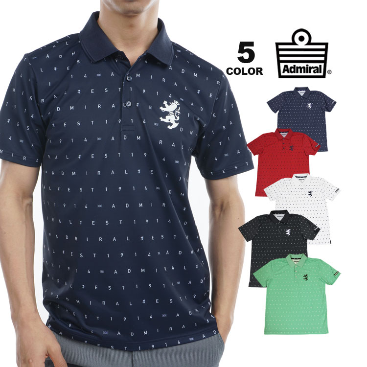 SALEۥȥå ɥߥ  ݥ Admiral GOLF MONOGRAM PRINT POLO SHIRTS Ⱦµݥ Υ ץ 5 M-LL ۿ® Ǯ 糰 