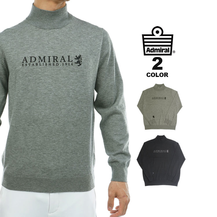 アドミラル ゴルフ セーター Admiral GOLF Trad Logo Hi-Neck Knit Sweater ハイネック 長袖 ニット 全..