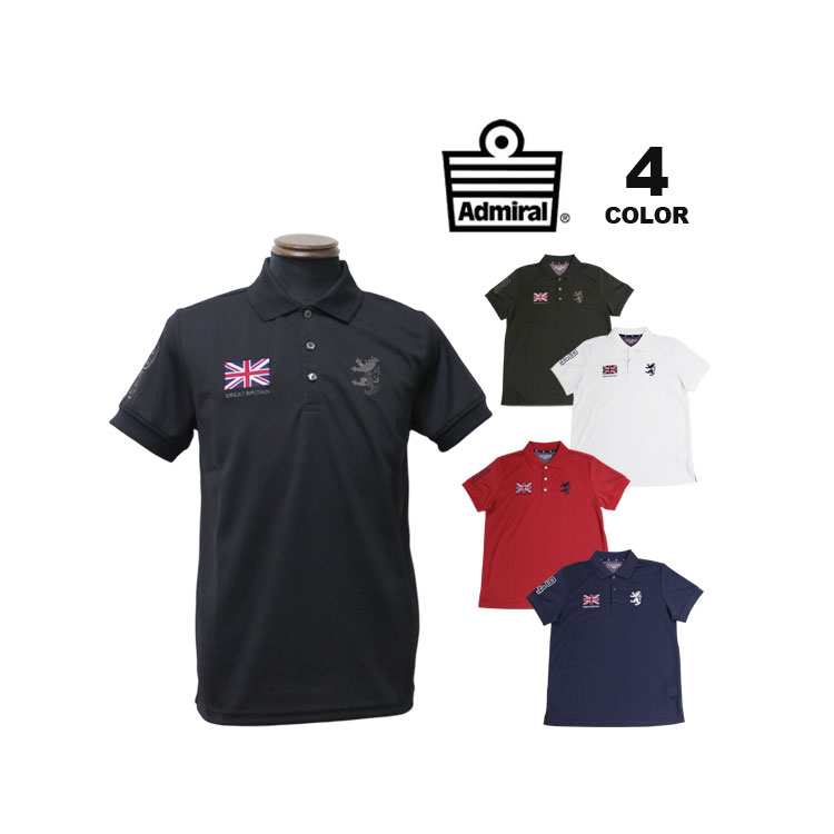 【全品P5倍 07/17 10:00から07/27 01:59まで】アドミラル ゴルフ ポロシャツ Admiral GOLF FLAG MESH POLO SHIRTS 半袖ポロ 全4色 M-LL 吸水速乾 抗菌防臭 ストレッチ メンズ 定番
