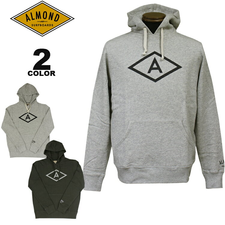 【SALE】 アーモンド サーフボード デザイン パーカ Almond Surfboards & Design DIAMOND A LOGO SWEAT PULL PARKA プルオーバー パーカー スエット 裏毛 全2色 S-L メンズ アウトレット