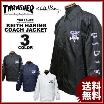 スラッシャー THRASHER コート キースへリングコーチジャケット メンズ レディース コラボジャケット 全3色 S-XL