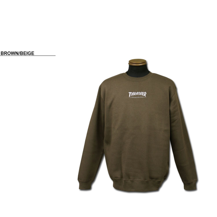 【公式】 スラッシャー トレーナー THRASHER HOMETOWN emb CREW SWEAT クルー スウェット メンズ レディース ユニセックス 裏起毛 スエット 全3色 M-XL