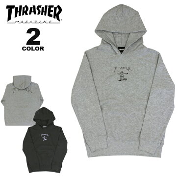 【公式】 スラッシャー 子供服 パーカ THRASHER GONZ KIDS HOODIE SWEAT PARKA フーディ スウェット パーカー プルオーバー マークゴンザレス ゴンズ キッズ ユース ジュニア 裏毛スウェット 裏パイル 全2色 130-150