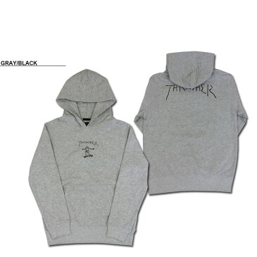 【公式】 スラッシャー 子供服 パーカ THRASHER GONZ KIDS HOODIE SWEAT PARKA フーディ スウェット パーカー プルオーバー マークゴンザレス ゴンズ キッズ ユース ジュニア 裏毛スウェット 裏パイル 全2色 130-150