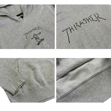 【公式】 スラッシャー 子供服 パーカ THRASHER GONZ KIDS HOODIE SWEAT PARKA フーディ スウェット パーカー プルオーバー マークゴンザレス ゴンズ キッズ ユース ジュニア 裏毛スウェット 裏パイル 全2色 130-150