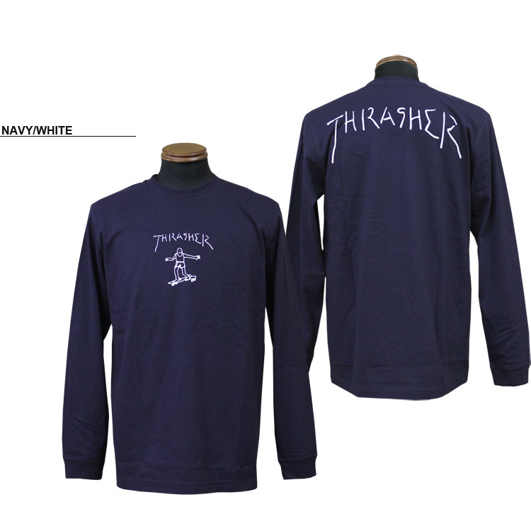 【公式】 スラッシャー Tシャツ ロンT THRASHER GONZ L/S T-SHIRTS 長袖 TEE マークゴンザレス ゴンズ プリント メンズ レディース ユニセックス 全5色 S-XXL