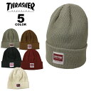 【公式】 スラッシャー ビーニー ニット帽 THRASHER CLASSIC HOMETOWN RIB KNIT BEANIE CAP ニットキャップ ショートビーニー メンズ レディース ユニセックス 全5色