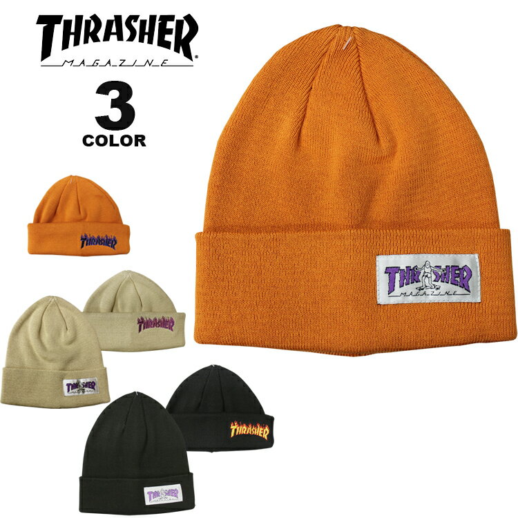 スラッシャー 帽子 メンズ 【全品ポイント10倍 6/11 01:59まで】【公式】 スラッシャー ビーニー ニット帽 THRASHER GONZ HOMETOWN 2WAY KNIT BEANIE CAP ニットキャップ コットン サマー ショートビーニー メンズ レディース ユニセックス 全3色 ゴンズ マークゴンザレス