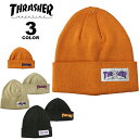  スラッシャー ビーニー ニット帽 THRASHER GONZ HOMETOWN 2WAY KNIT BEANIE CAP ニットキャップ コットン サマー ショートビーニー メンズ レディース ユニセックス 全3色 ゴンズ マークゴンザレス