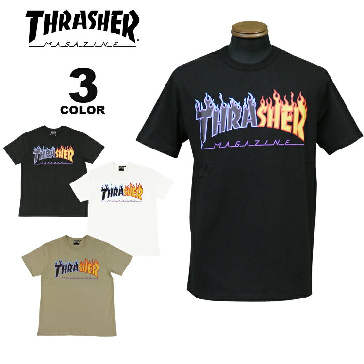 【全品ポイント10倍 9/11 01:59まで】【SALE】【公式】スラッシャー Tシャツ THRASHER SPLIT FLAME S/S T-SHIRTS 半袖 TEE プリント メンズ レディース ユニセックス 全3色 M-XXL アウトレットのサムネイル