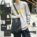 【公式】 スラッシャー トートバック ショルダーバック THRASHER BLACK CANVAS 2WAY TOTE SHOULDER BAG M ショルダートート メンズ レディース ユニセックス 全6色 ブラック 黒