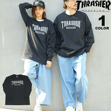 【公式】 スラッシャー Tシャツ ロンT THRASHER LOW LOW LOGO L/S T-SHIRTS 長袖 TEE インポート メンズ レディース ユニセックス ブラック 黒 M-XL