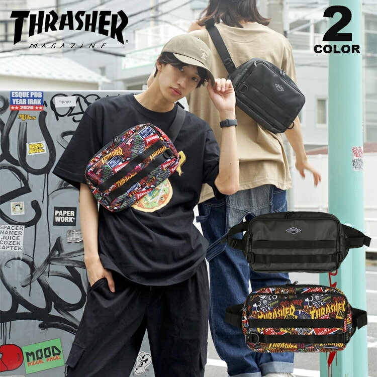 【公式】 スラッシャー ウエストバック THRASHER SQUARE WAIST BAG ボディバック メンズ レディース ユニセックス 全2色