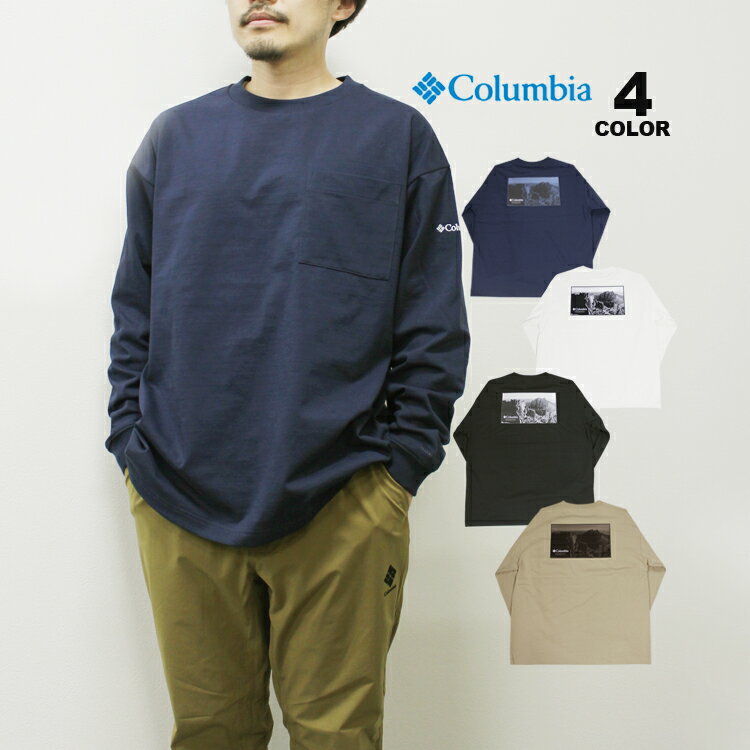 コロンビア Tシャツ メンズ コロンビア 長袖 Tシャツ Columbia MILLERS CREST GRAPHIC LONG SLEEVE TEE ミラーズクレスト ロングスリーブ ティー 全4色 S-XL メンズ ロンティ T-SHIRTS オムニシェード UPF50 ビッグシルエット オムニウィック 吸湿 速乾 バックプリント ヘビーウェイト