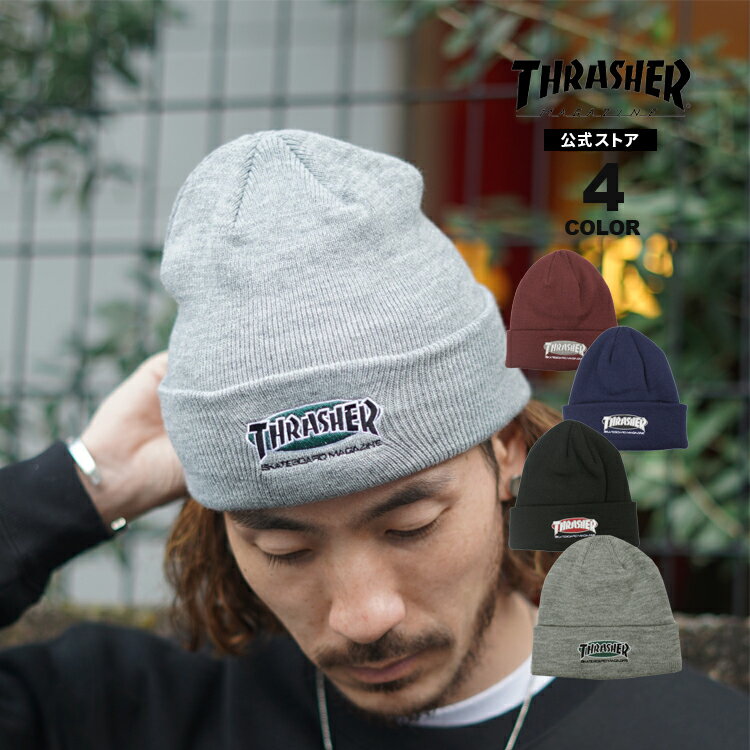 スラッシャー 帽子 メンズ 【全品ポイント10倍 6/11 01:59まで】スラッシャー ビーニー ニット帽 THRASHER OVAL MAG KNIT BEANIE CAP ニットキャップ メンズ レディース ユニセックス 全4色 【公式】