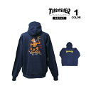 【全品ポイント5倍 4/27 09:59まで】スラッシャー パーカー THRASHER BURN IT DOWN by NECKFACE HOODIE SWEAT PARKA プルオーバー パーカ スエット ネックフェイス インポート メンズ レディース ユニセックス 裏起毛スウェット ネイビー M-L 【公式】