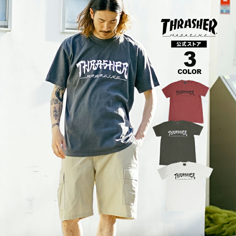 楽天RIFFLE PAGE 2nd【全品ポイント5倍 5/16 01:59まで】【SALE】アウトレット スラッシャー Tシャツ THRASHER 半袖 TEE プリント メンズ レディース ユニセックス SANSKRIT Style GARMENT DYED S/S T-SHIRTS 全3色 S-XL ガーメントダイ 製品染め 後染め【公式】