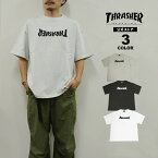 【SALE】アウトレット 【取扱店限定】スラッシャー Tシャツ THRASHER UPSIDE DOWN LOGO BIG SILHOUETTE S/S T-SHIRTS TEE ビッグシルエット オーバーサイズ メンズ レディース ユニセックス 全3色 S-L【公式】