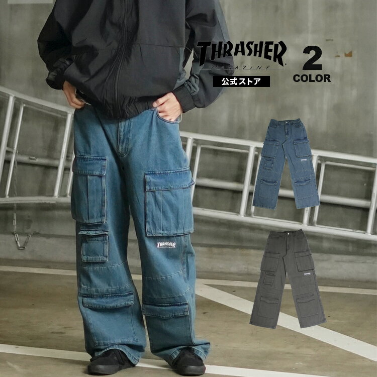 樂天商城 - 【SALE】スラッシャー パンツ THRASHER DENIM 9P CARGO PANTS デニム ストレート シルエット カーゴパンツ ボトムス メンズ レディース ユニセックス 全2色 M-LL 【公式】