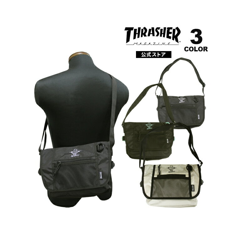 樂天商城 - スラッシャー メッセンジャー バッグ THRASHER GONZ MESSENGER BAG ゴンズ マークゴンザレス ショルダー ポーチ 撥水 メンズ レディース ユニセックス 全3色 【公式】