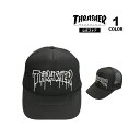 スラッシャー キャップ THRASHER ONE-LINER MESH CAP 帽子 メッシュキャップ メンズ レディース ユニセックス インポート ブラック ...