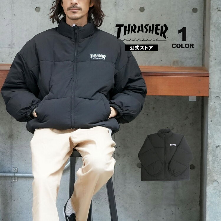 ��SALE�ۥ���å��㡼 ���㥱�å� THRASHER HOMETOWN emb PUFFER JACKET ���ʥ��㥱�å� ������ɥͥå� �������� �磻�ɥ�...