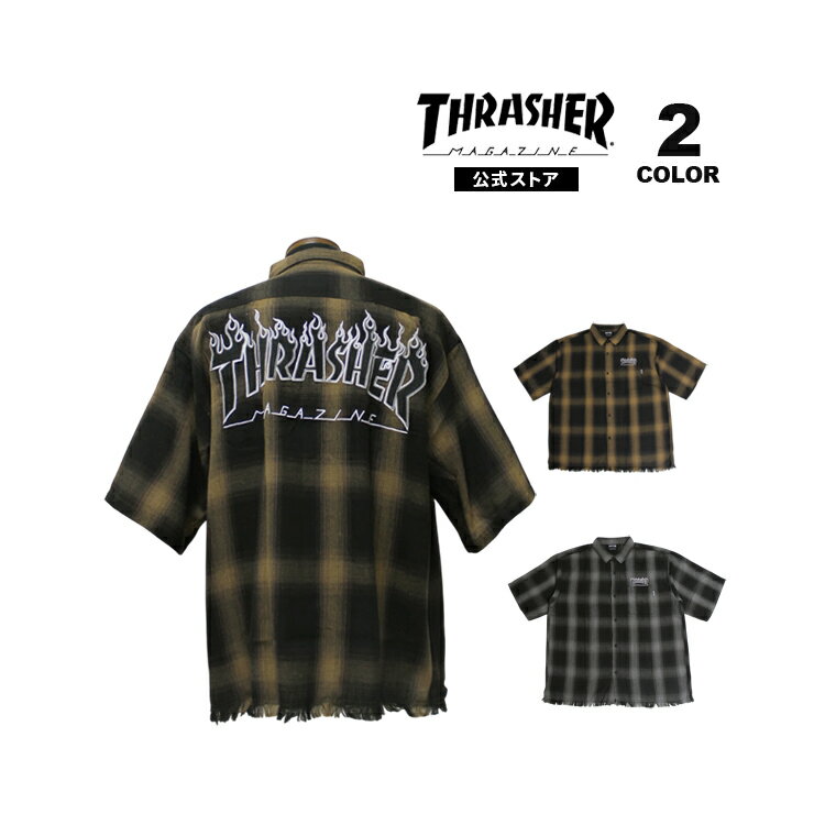��SALE�ۡ�SALE�ۥ���å��㡼 ����� THRASHER CHECK DAMAGE S/S SHIRTS Ⱦµ����� �����å� �ۤĤ�ù� �ӥå����륨��...