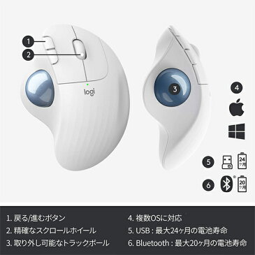 ワイヤレスマウス ロジクール ERGOM575 ワイヤレストラックボール M575OW パソコン PC マウス ワイヤレス