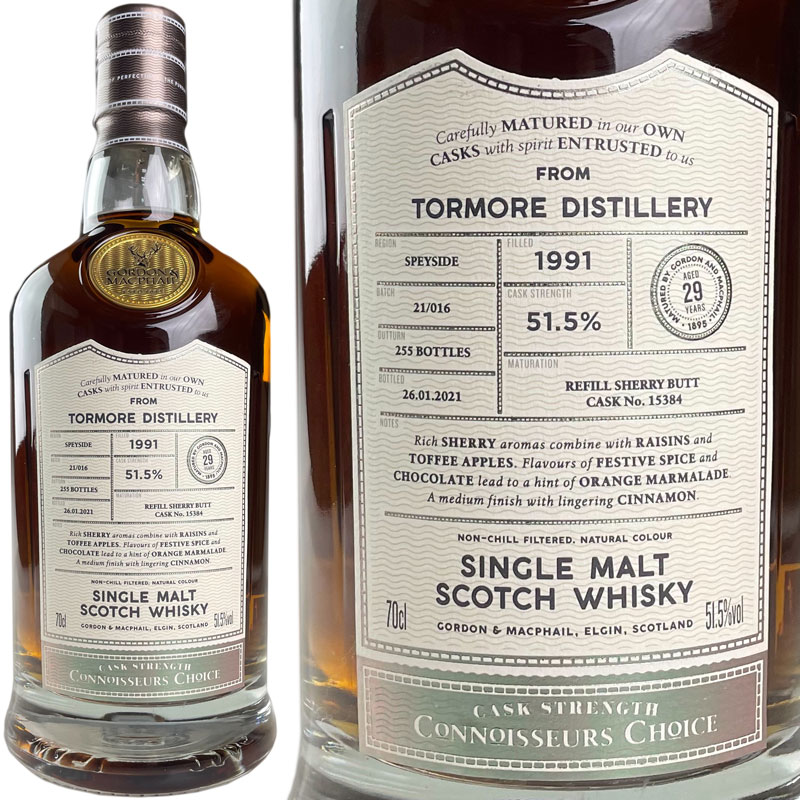 TORMORE Gordon & MacPhail Connoisseurs Choice Wooden Box Tormore 29 yo [1991] 