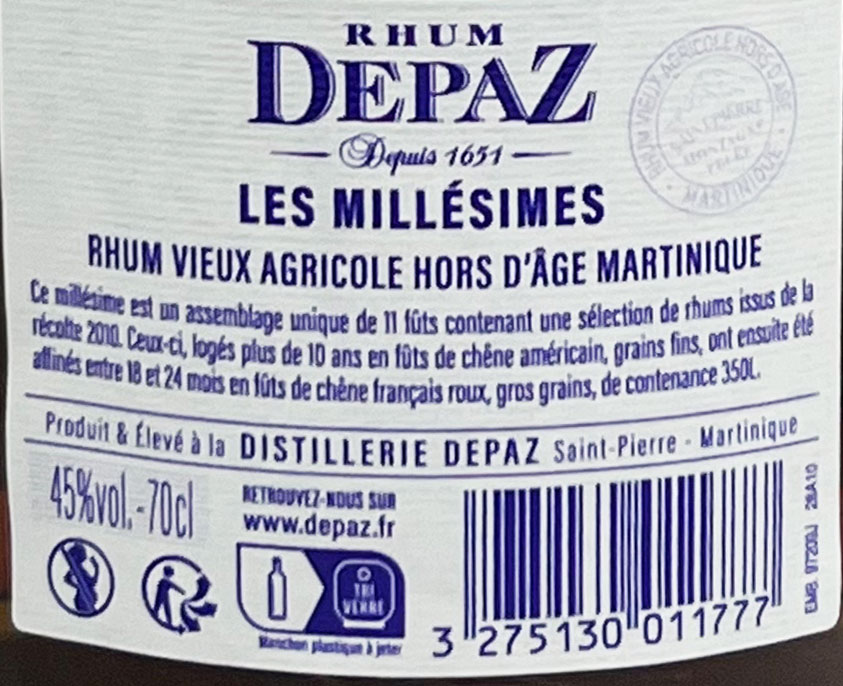 デパズ 2010 / Depaz [2010][Rhum]