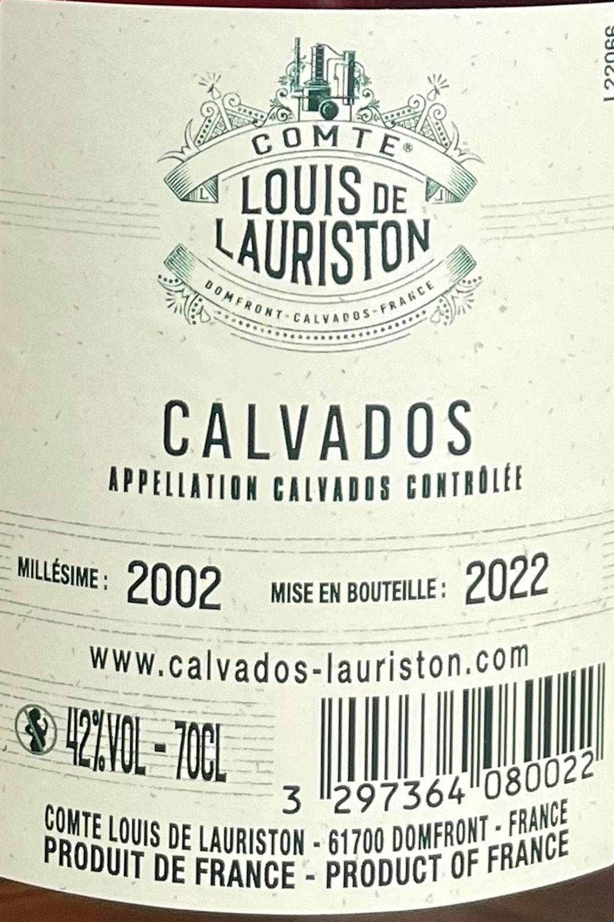 ローリストン AC カルバドス 2002 / Louis De Lauriston AC Calvados [2002][BCa] 2