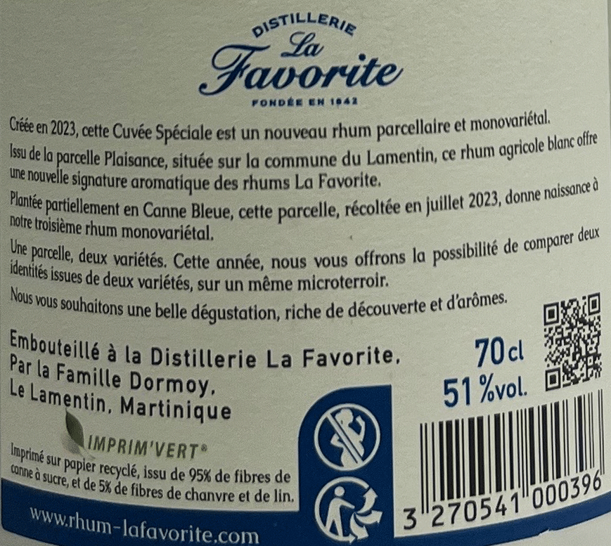 ラ ファボリット ブラン カン ブルー プレザンス レコル テ 2023 / La Favorite Blanc Plaisance Canne Blue Recol te [2023][RM]