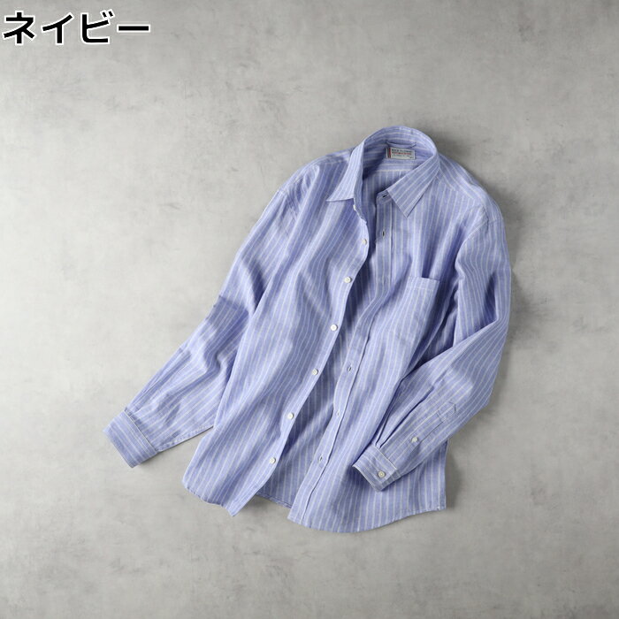 BACK NUMBER 綿麻 ストライプ シャツ メンズ 羽織り 春 綿 コットン 通気性 カジュアル バックナンバー Right-on ライトオン BN-4613213