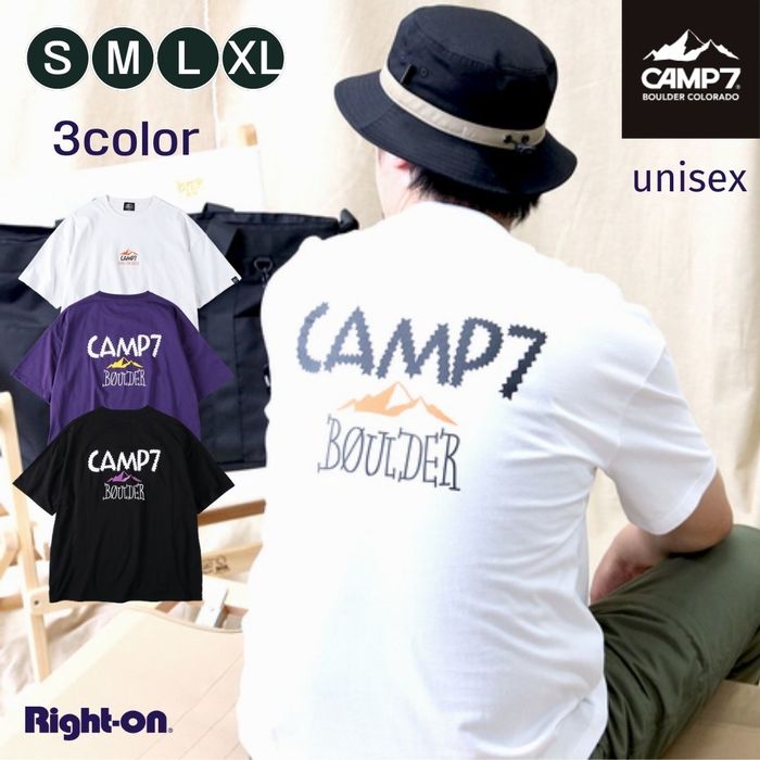 CAMP7 グラフィックプリントTシャツ トップス Tシャツ tシャツ 半袖 夏 シンプル ゆったり ユニセックス 男女兼用 メンズ レディース 人気Right-on ライトオン CP4301411208 CAMP7 キャンプ7