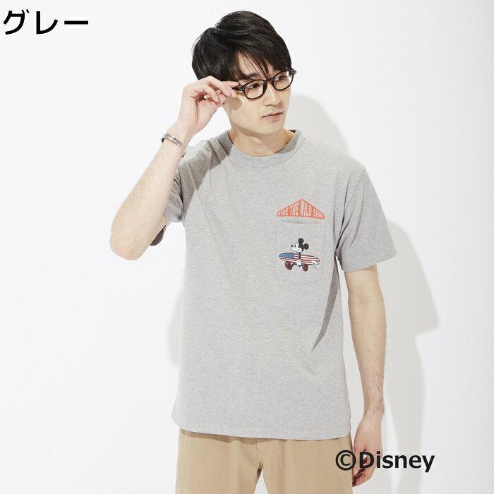 DISNEY サーフポケットプリントTシャツ(ミッキー)　メンズRight-on ライトオン DN-4014003 DISNEY ディズニーのサムネイル
