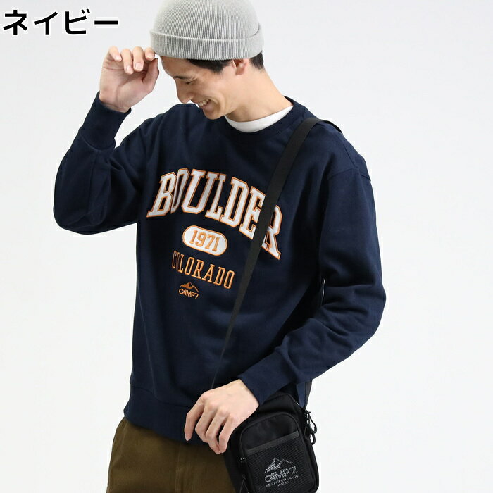 CAMP7 カレッジ刺繍クルーRight-on ライトオン CP4301412203 CAMP7 キャンプ7のサムネイル