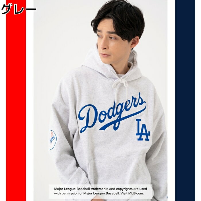 MLB 【MLB別注】ワッペン刺繍プリントパーカーRight-on ライトオン MB14792 MLB エムエルビーのサムネイル