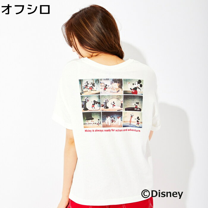 DISNEY バックプリントTシャツ(ミッキー)　ウィメンズRight-on ライトオン DN40240003B DISNEY ディズニーのサムネイル