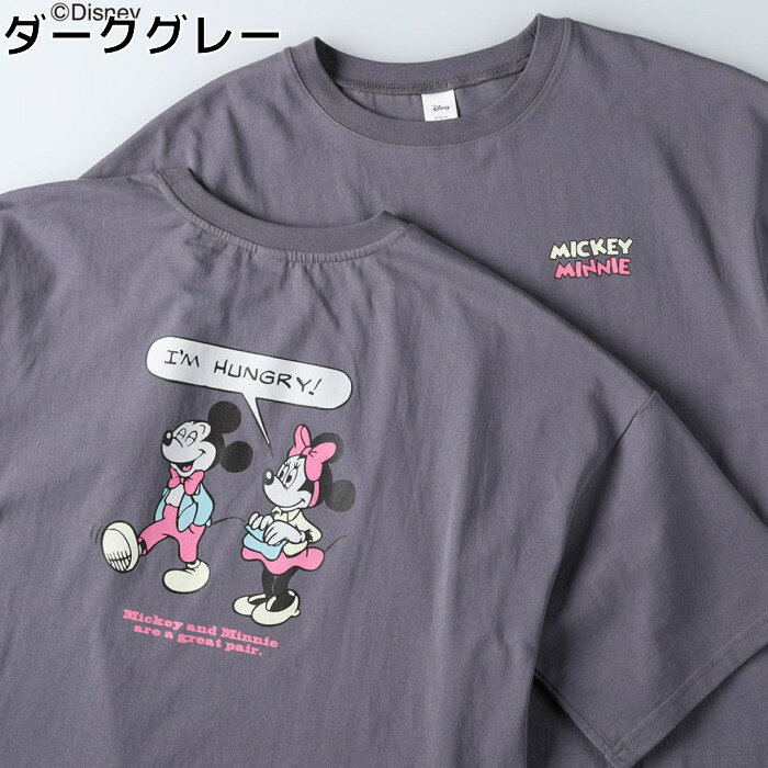 DISNEY バックプリントTシャツ(ミッキー&ミニー)Right-on ライトオン 12116312-15 DISNEY ディズニーのサムネイル