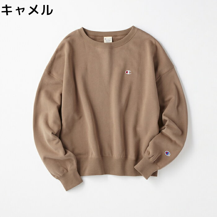 Champion ワンポイントロゴボリューム袖トレーナー　ウィメンズ　全5色　M-L　おしゃれ スウェット トップス ペア カップル ペアルック お揃い 冬 冬服 春服 秋服Right-on,ライトオン,CWSQ006R,Champion,チャンピオン