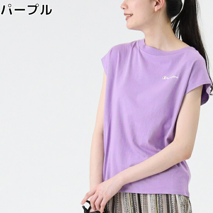 Champion フレンチスリーブTシャツ　チャンピオン　半袖　Tシャツ　かわいい　オシャレRight-on,ライトオン,CWSR301R,Champion,チャンピオン