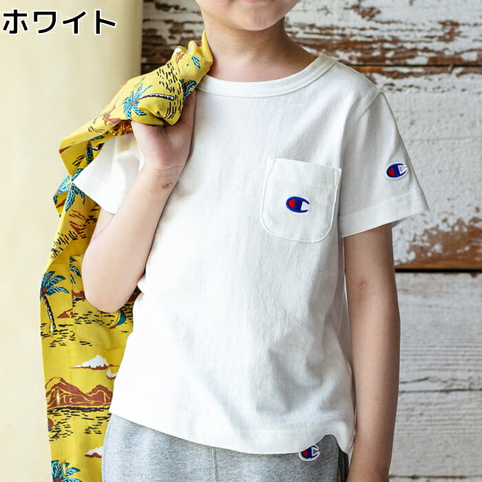 Champion ワンポイントポケット付きクルーネックTシャツ キッズRight-on ライトオン FCS6157 Champion チャンピオンのサムネイル