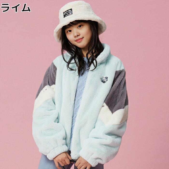 VIVIAN BLUE フェイクファーシェブロン配色切り替えブルゾンRight-on ライトオン VI45032002 VIVIAN BLUE ヴィヴィアンブルーのサムネイル